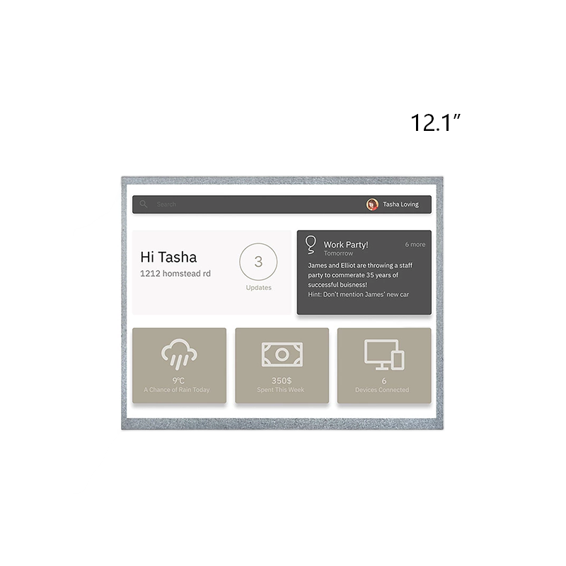12.1 inch TFT display / Resolution 1280800 / HD Display / IPS TFT / Interface LVDS 6 or 8 BIT
